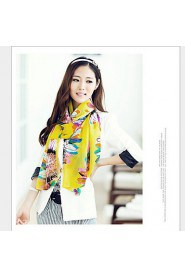 Women Cute Sunflower Chiffon Scarf