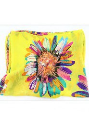 Women Cute Sunflower Chiffon Scarf