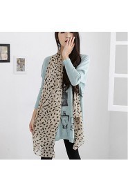 Women Long Silk Scarves Snow Kitten Printed Scarf Shawl