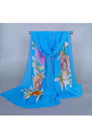 Women's Chiffon Colorful Print Scarf