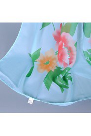 Women's Chiffon Colorful Print Scarf