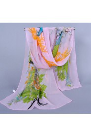 Women's Chiffon Colorful Print Scarf