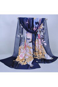 Women's Chiffon Colorful Print Scarf