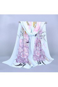 Women's Chiffon Colorful Print Scarf