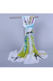 Women's Chiffon Colorful Print Scarf