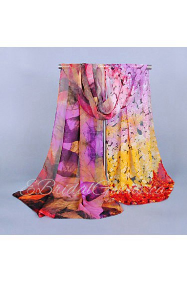 Women's Chiffon Colorful Print Scarf