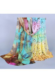 Women's Chiffon Colorful Print Scarf