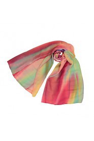 Women Chiffon Scarf Floral Print Gradient Color Long Shawl Pashmina Beach