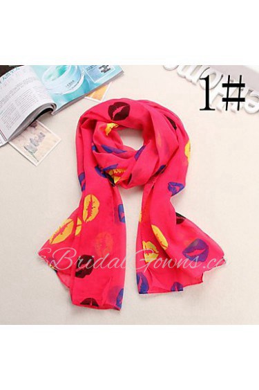 Bully Skull Pattern Chiffon Shawl Scarf