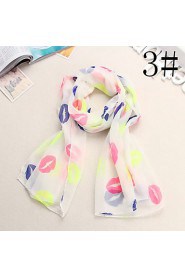 Bully Skull Pattern Chiffon Shawl Scarf