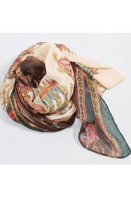 Korean Version Of The National Wind Cotton Green Voile Printing Scarf Shawl Scarves