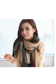 Korean Version Of The National Wind Cotton Green Voile Printing Scarf Shawl Scarves