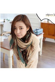 Korean Version Of The National Wind Cotton Green Voile Printing Scarf Shawl Scarves