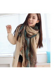 Korean Version Of The National Wind Cotton Green Voile Printing Scarf Shawl Scarves