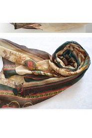 Korean Version Of The National Wind Cotton Green Voile Printing Scarf Shawl Scarves