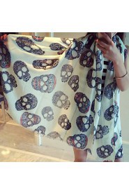 Ms Summer Sun Korean Fashion Skull Printed Scarves Muffler Wholesale Scarves