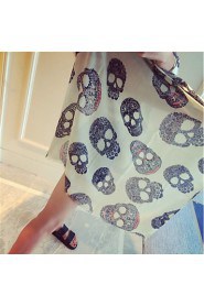 Ms Summer Sun Korean Fashion Skull Printed Scarves Muffler Wholesale Scarves