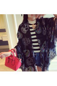 Ms Summer Sun Korean Fashion Skull Printed Scarves Muffler Wholesale Scarves