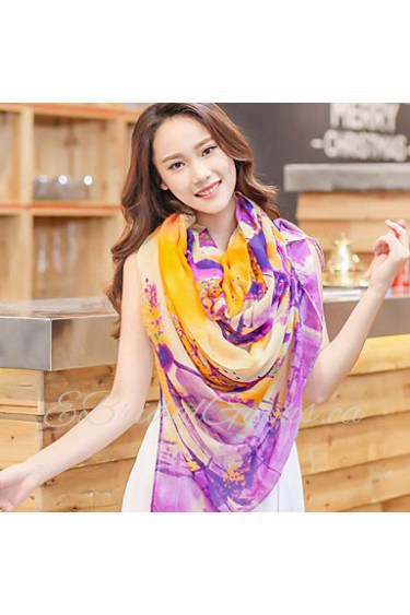 Temperament Long Printed Cotton Beach Summer Shawl Scarf