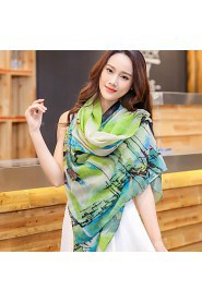 Temperament Long Printed Cotton Beach Summer Shawl Scarf