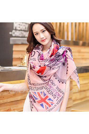 Temperament Large Amphibious Girl Flag Pattern Printing Shawl Scarf