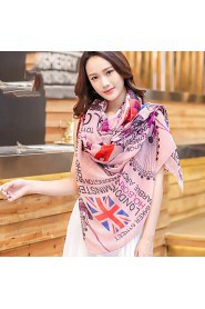 Temperament Large Amphibious Girl Flag Pattern Printing Shawl Scarf