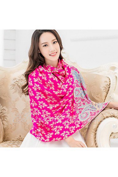 National Wind Jacquard Pallium Vintage Temperament Cherry Printing Scarf