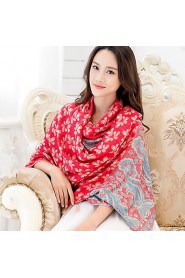 National Wind Jacquard Pallium Vintage Temperament Cherry Printing Scarf