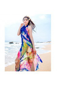 Women's (Random Color) Extra Large Cover-Ups,Color Block/ Floral/ Boho One-Pieces Chiffon 20 Colors