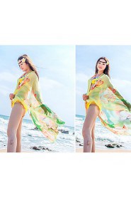 Women's (Random Color) Extra Large Cover-Ups,Color Block/ Floral/ Boho One-Pieces Chiffon 20 Colors