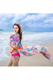 Women's (Random Color) Extra Large Cover-Ups,Color Block/ Floral/ Boho One-Pieces Chiffon 20 Colors