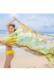 Women's (Random Color) Extra Large Cover-Ups,Color Block/ Floral/ Boho One-Pieces Chiffon 20 Colors