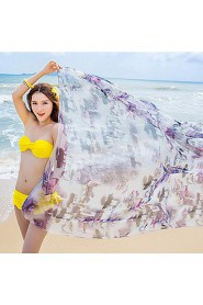 Women's (Random Color) Extra Large Cover-Ups,Color Block/ Floral/ Boho One-Pieces Chiffon 20 Colors