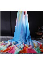 Female Spring And Autumn And Winter Scarves Ms. Gradient Large Square Silk Scarf