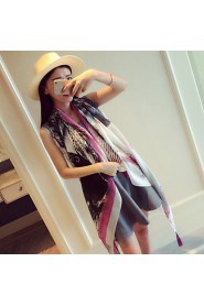 Fringed Impression Retro Street Printing Scarves Cotton Long Oversized Scarf Shawl