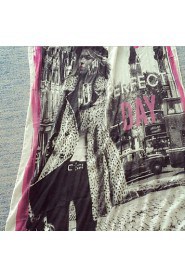 Fringed Impression Retro Street Printing Scarves Cotton Long Oversized Scarf Shawl