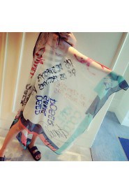 Spring And Summer Cotton Super Beautiful Letters Printed Scarf Scarves