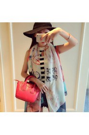 Spring And Summer Cotton Super Beautiful Letters Printed Scarf Scarves