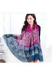 Cotton Long Autumn Winter Scarf Voile Scarves Butterfly Print Big Shawl