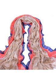 Cotton Long Women Pallium Voile Pink Print Scarf Silk