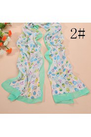 New tulip printed chiffon scarf silk scarves