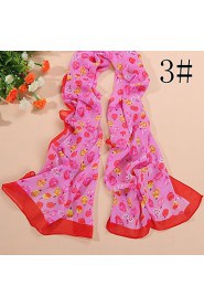 New tulip printed chiffon scarf silk scarves