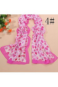 New tulip printed chiffon scarf silk scarves