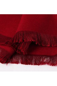 Deep Red Flannelette Scarf