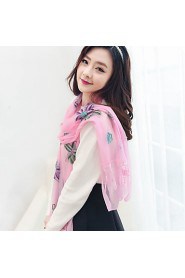 Chiffon Embroidered Fringed Printed Chiffon Shawl Scarves