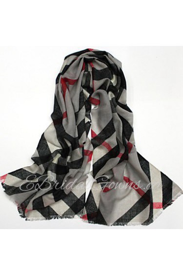 Women's Fashion 100% Wool Lattice Printed Scarf