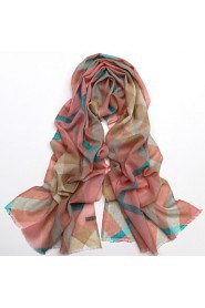 Women's Fashion 100% Wool Lattice Printed Scarf