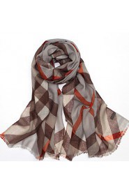 Women's Fashion 100% Wool Lattice Printed Scarf