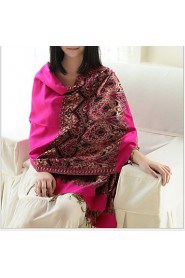 Women National Wind Pallium Tassel Super-long Warm Jacquard Scarf