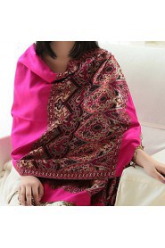 Women National Wind Pallium Tassel Super-long Warm Jacquard Scarf